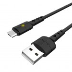 Καλώδιο σύνδεσης Hoco X30 USB σε Micro USB Μαύρο με LED Ένδειξη 1.2 μ.