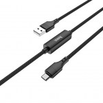 Καλώδιο σύνδεσης Hoco S13 Central USB σε Micro USB 2.4A Μαύρο 1.2μ με οθόνη ένδειξης φόρτισης