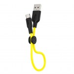 Καλώδιο Σύνδεσης Hoco X21 Σιλικόνης USB σε USB-C 2.4A Fast Charging 0.25μ. Μαύρο - Κίτρινο