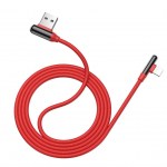 Καλώδιο Σύνδεσης Hoco U77 Με Γωνία USB σε Lightning Fast Charging 3.0A 18W Κόκκινο 1.2μ