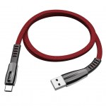 Καλώδιο σύνδεσης Hoco U70 Splendor USB σε USB-C Fast Charging 3.0A Κόκκινο 1.2μ με Φωτεινή Ένδειξη