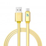 Καλώδιο σύνδεσης Hoco UPL 12 Plus USB σε Micro-USB 2.4A με PVC Jelly και Φωτεινή Ένδειξη 1,2μ. Χρυσαφί