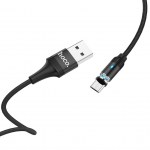 Καλώδιο σύνδεσης Hoco U76 Fresh USB σε Mircro-USB 2.4A με Αποσπώμενο Μαγνητικό Κονέκτορα και LED Ένδειξη Μαύρο 1.2μ