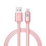 Καλώδιο σύνδεσης Hoco UPL 12 Plus USB σε Micro-USB 2.4A με PVC Jelly και Φωτεινή Ένδειξη 1,2μ. Ροζ Χρυσό
