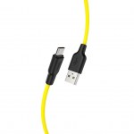 Καλώδιο Σύνδεσης Hoco X21 Plus Silicone USB σε Micro-USB 2.4A Fast Charging  1.0μ. Μαύρο - Κίτρινο