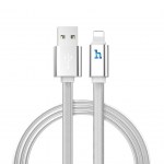 Καλώδιο σύνδεσης Hoco UPL 12 Plus USB σε Lightning 2.4A με PVC Jelly και Φωτεινή Ένδειξη 1,2μ. Ασημί