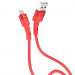 Καλώδιο σύνδεσης Hoco U82 Cool Grace Σιλικόνης USB σε Micro-USB Charging 2.4A 1.2μ Κόκκινο