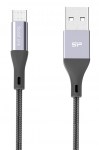 SILICON POWER καλώδιο USB σε Micro USB LK30AB, 2.4A, QC 3.0, 1m, γκρι