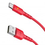 Καλώδιο σύνδεσης Hoco X30 USB σε Type-C Fast Charging 2.0A Κόκκινο με LED Ένδειξη 1,2 μ.